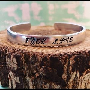 🆕 F*ck Lyme Disease Aluminum Stackable Bracelet